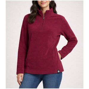 REI COOP women's 1/4 zip Fleece jacket maroon/burgundy/wine SZ LG
